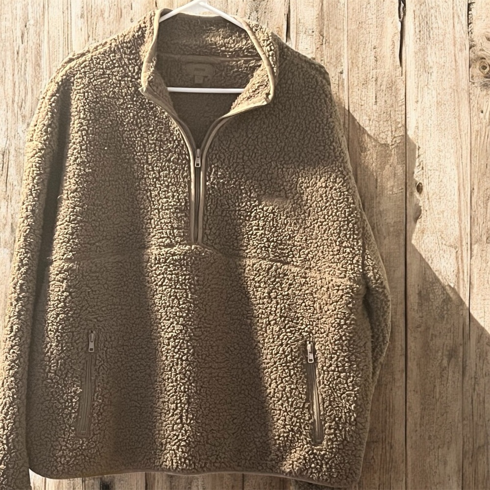 SKIMS Olive Zip-Up Fleece Sweater